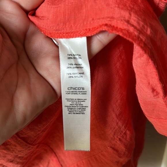 CHICO’S Orange Lightweight Gauze Vest - Picture 6 of 8